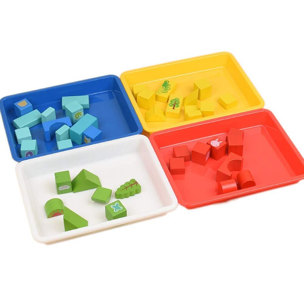 10 Pcs Plastic Art TraysMulticolor Activity Tray Organizer Serving Tray for C...