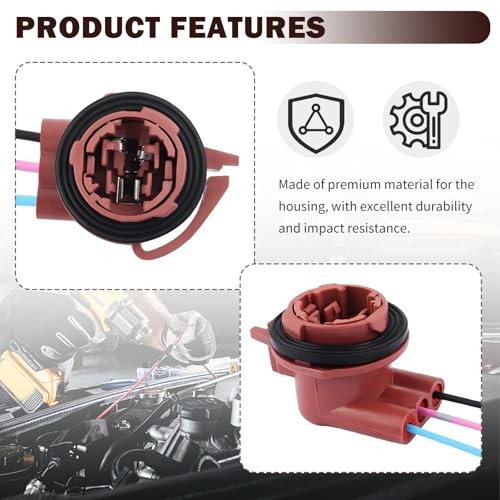2PCS 3157 Turn Signal Socket,Standard Brake Light Socket with Tail Light Red