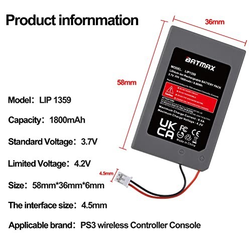 2-Pack Replacement Battery for Sony PS3 Controller DualShock 3 Sixaxis CECHZC2E