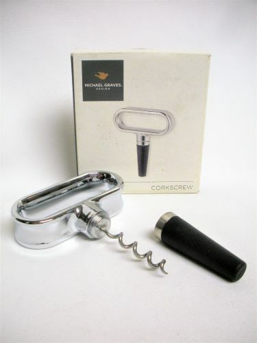 MIB MICHAEL GRAVES Design Wine Bottle CORKSCREW Opener & STOPPER Mint in Box
