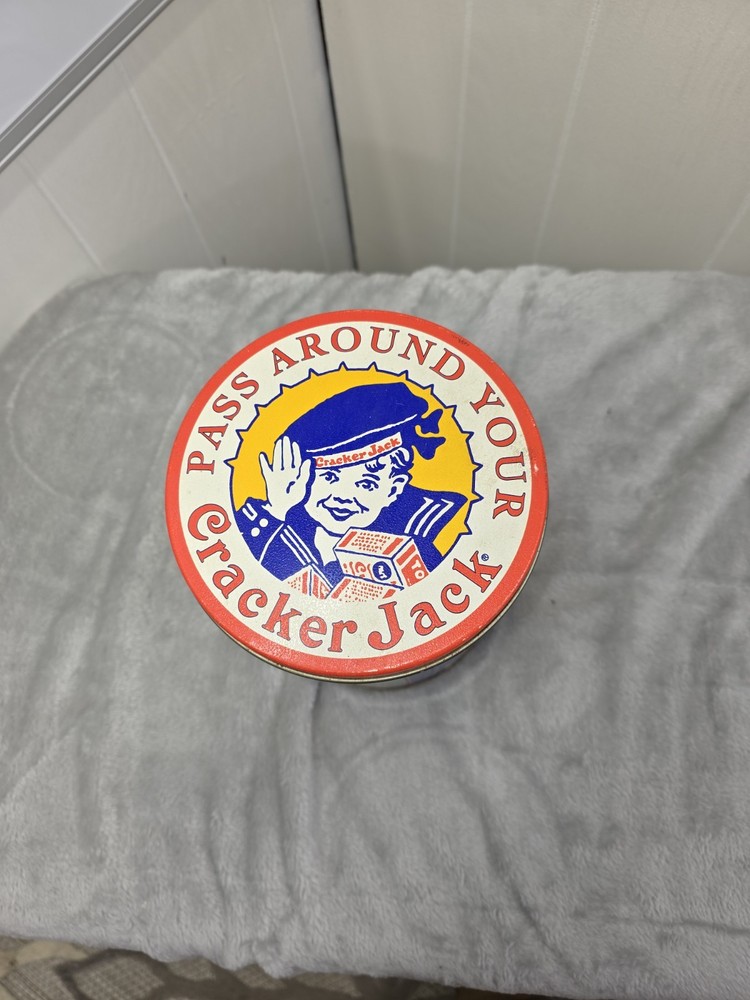 Vintage Pass Around Your Cracker Jack Tin 8" Tall Dated 1992