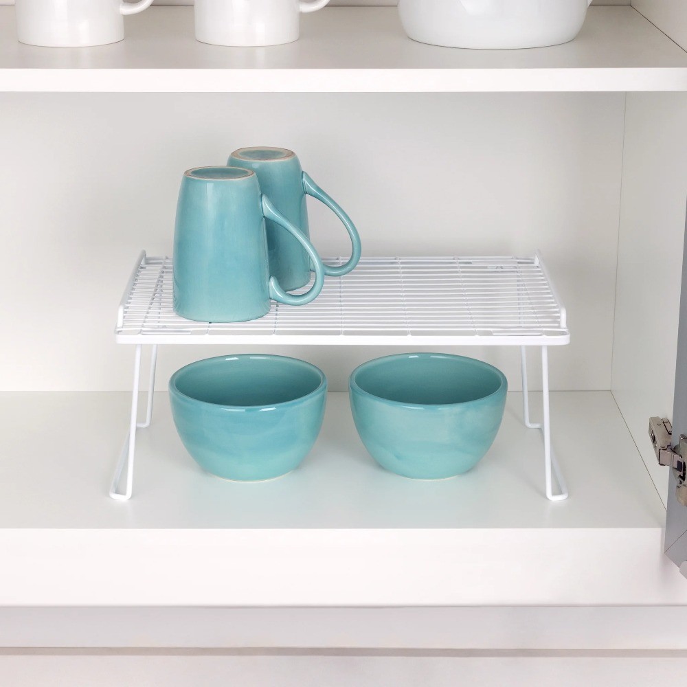 Folding White Wire Shelf - Kitchen, Pantry Organizer - White Wire