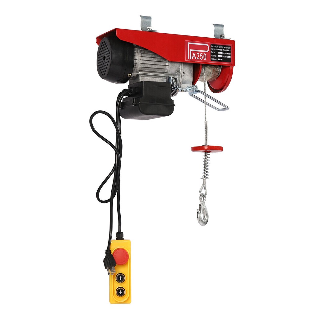 550LBS Electric Hoist Winch Engine Crane with Wireless 110V