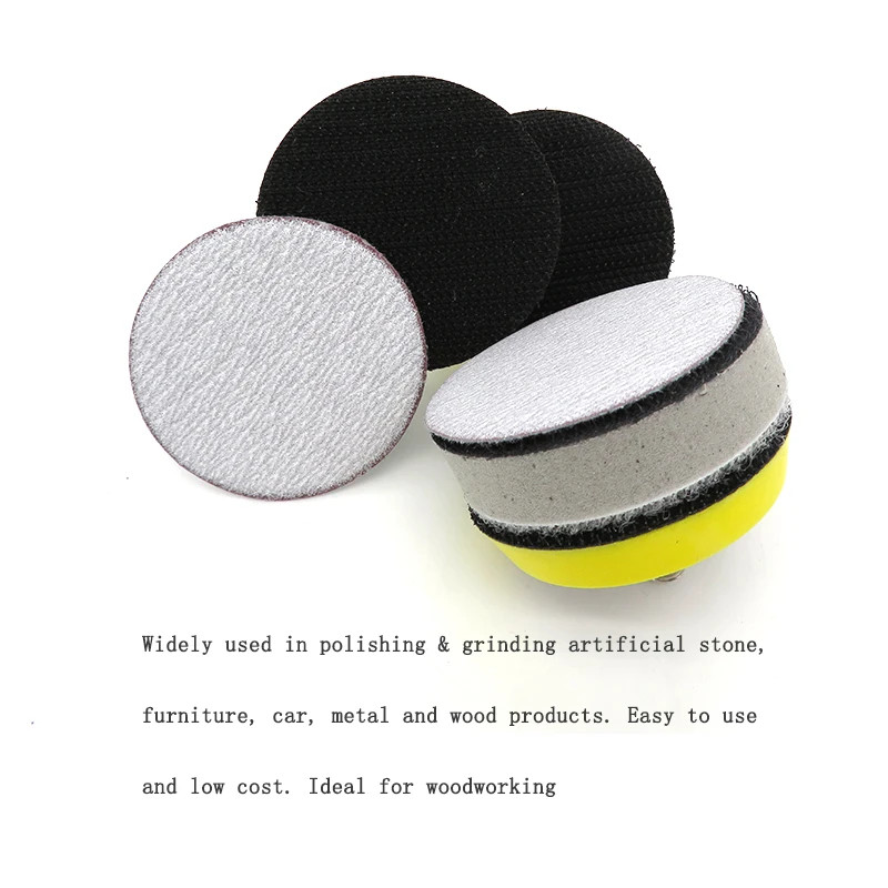 100 PCS 2 Inch 50mm Sanding Discs Hook & Loop White Dry Grinding Abrasive Sandpa