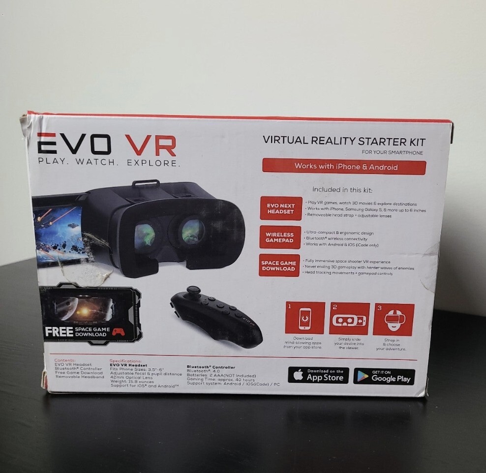 Evo vr head set with wireless gamepad