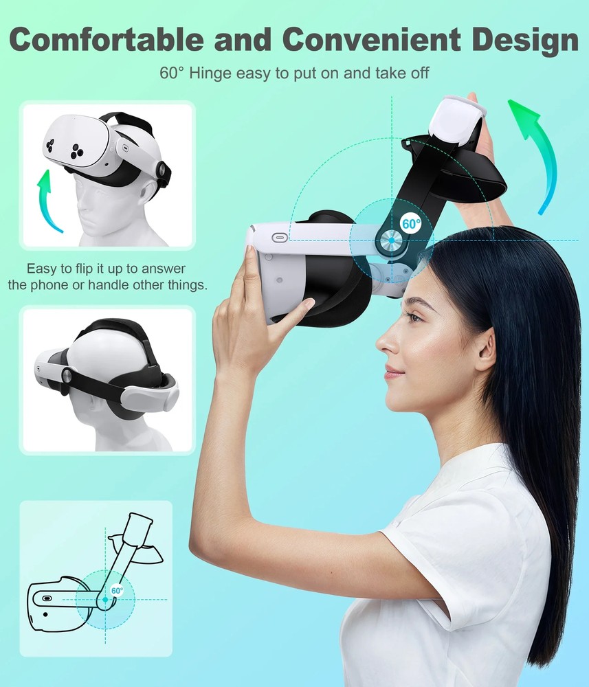 for VR Headset Accessories Adjustable Head Strap for Meta Quest 3s/3/2 Headstrap