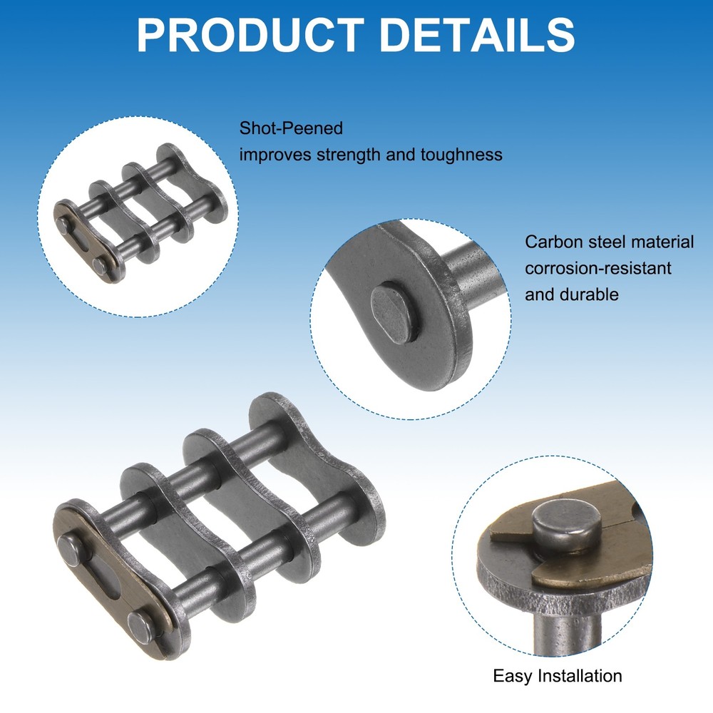 8PACK #60-2 Double Roller Chain Connecting Links 19.05mm Pitch Chain Master