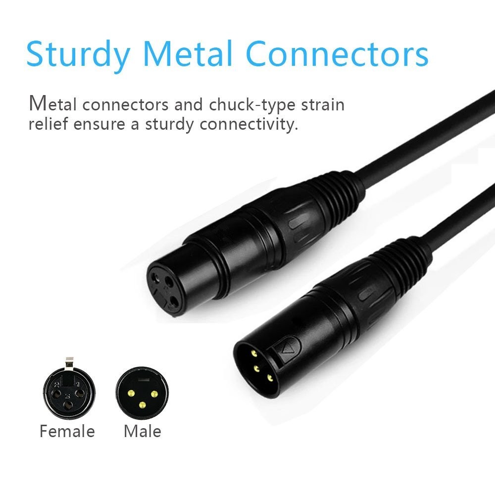 Professional 10ft DMX Cable Wire 4 Pack - Moving Head Lights