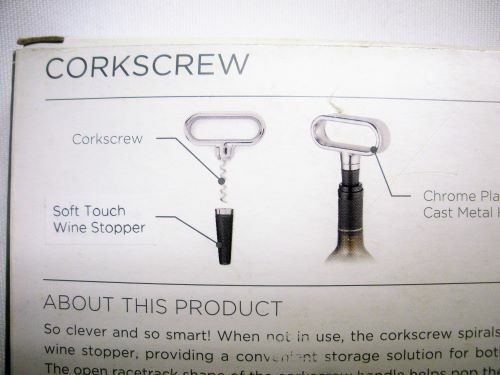 MIB MICHAEL GRAVES Design Wine Bottle CORKSCREW Opener & STOPPER Mint in Box