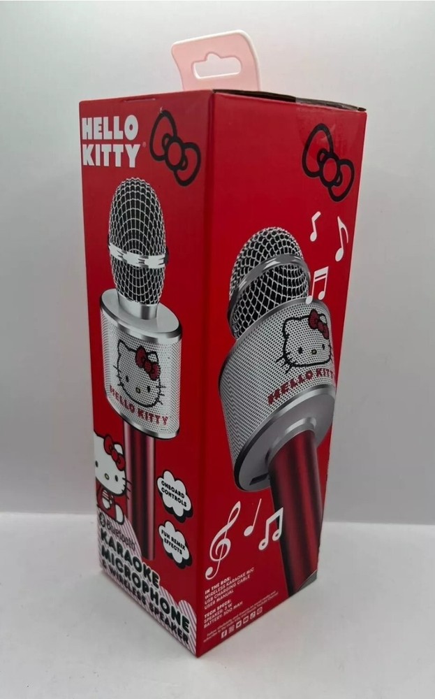 HELLO KITTY BLUETOOTH KARAOKE MICROPHONE AND WIRELESS SPEAKER red