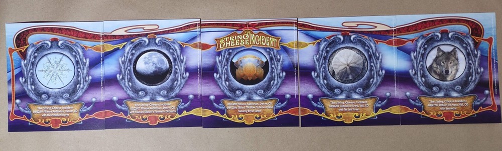 String Cheese Incident Phil Fensterer 07 Handbill Set Bassnectar Tea Leaf Green