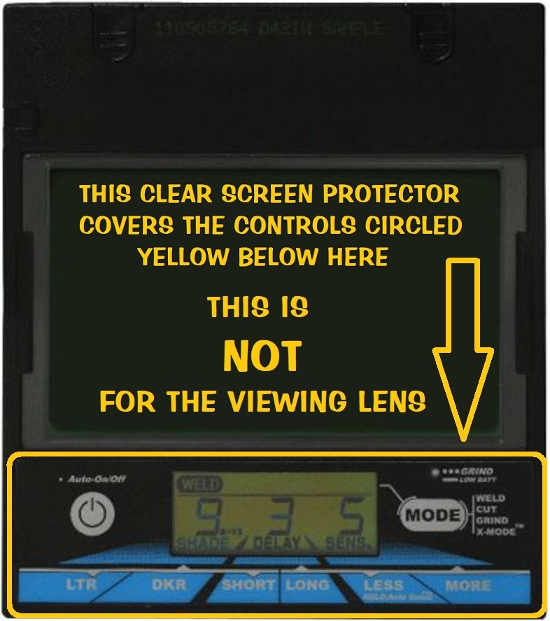 Miller Welding Helmet Digital Performance Clear Control Screen Protector NO LENS