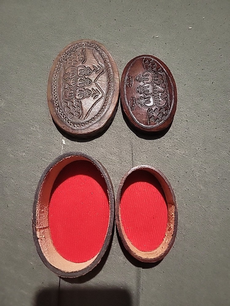 Collectable Vintage Leather Multibox Container From Peru