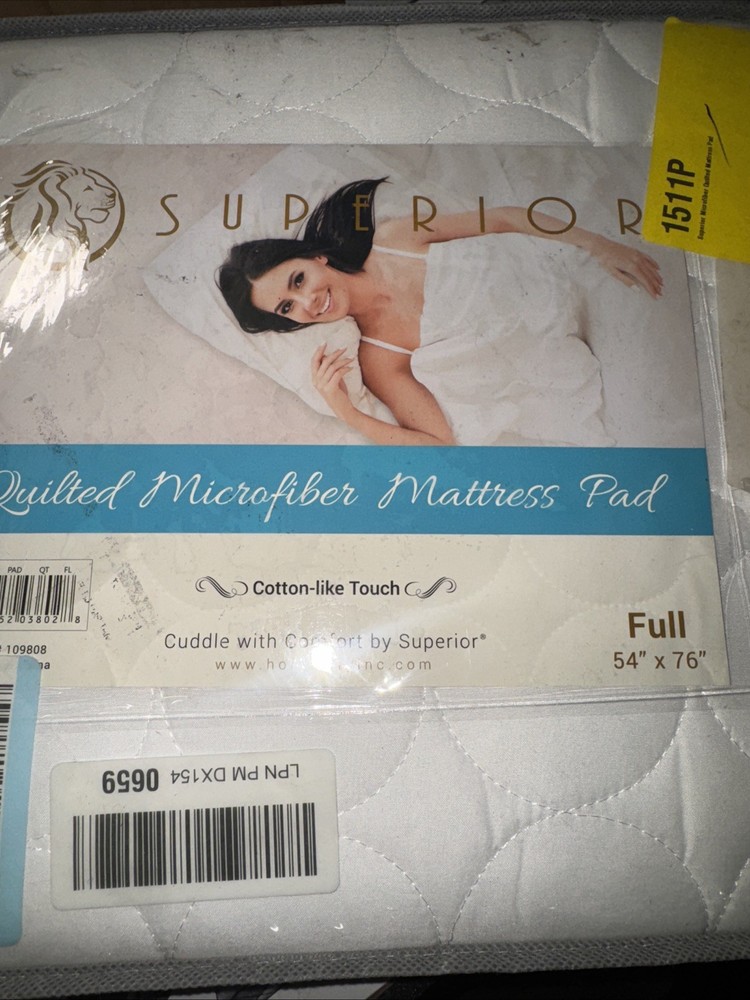 New superior quilted microfiber mattress pad full size