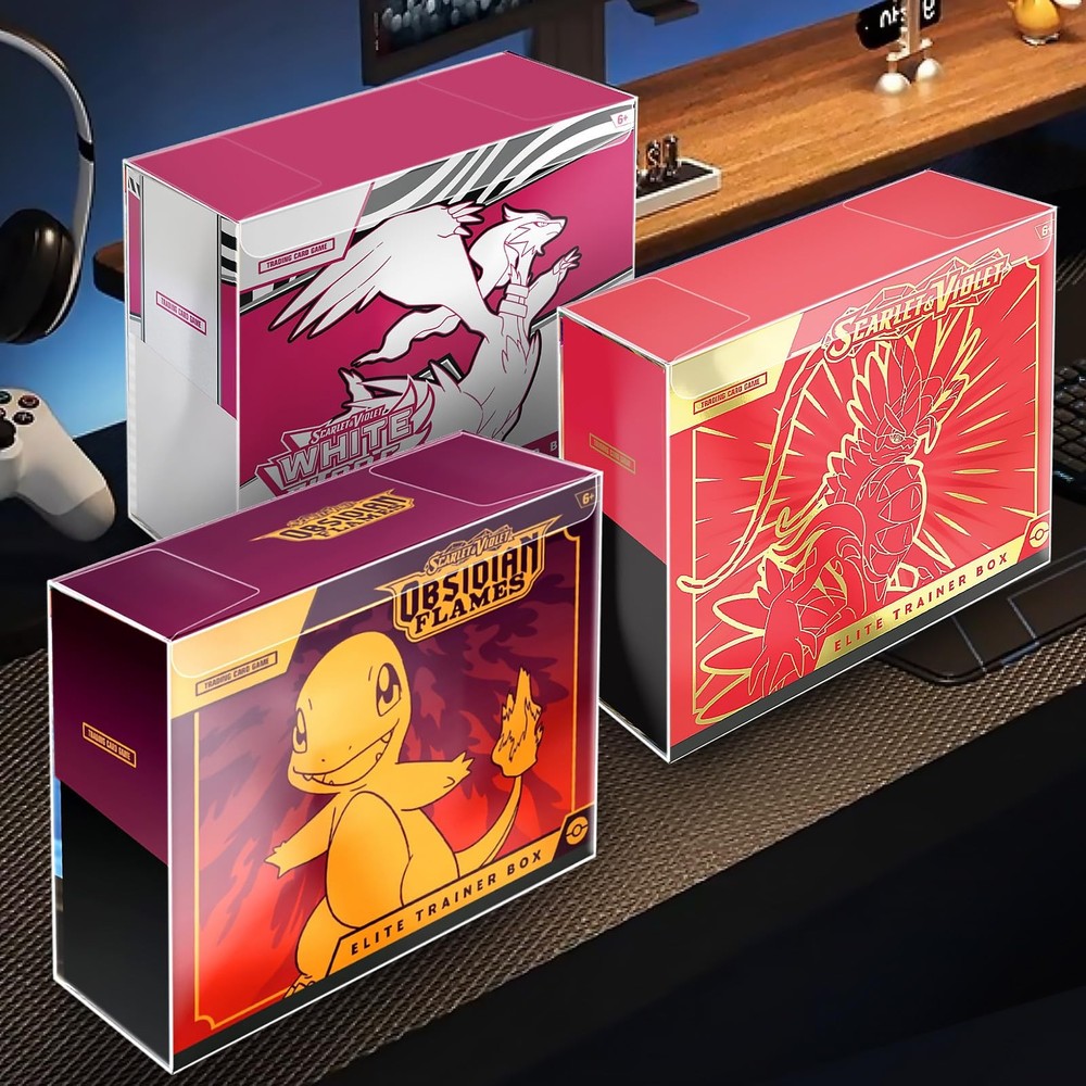 【5 Pcs】 PKMN ETB Protector Case, Elite Trainer Box Protector, ETB Box Plastic Di