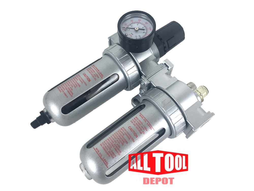 1/2" MidFlow Air Moisture Filter Regulator Oiler Separator Lubricator Combo Auto