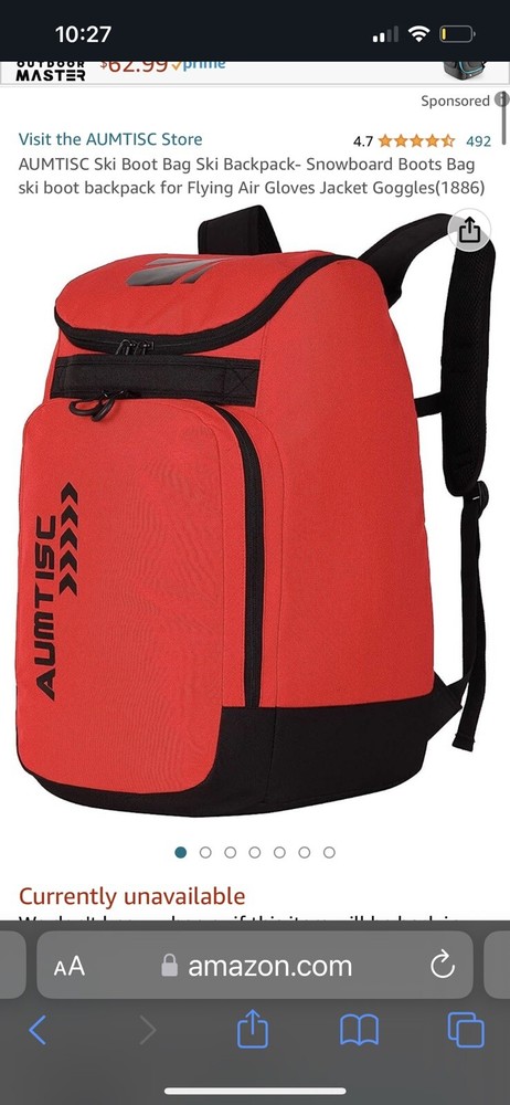 Amutisc Ski Boot Bag Red