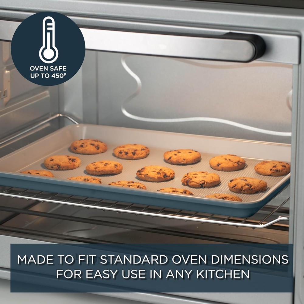 Nonstick Stackable Bakeware Set Durable Easy Release Baking Set Navy 6 Pcs