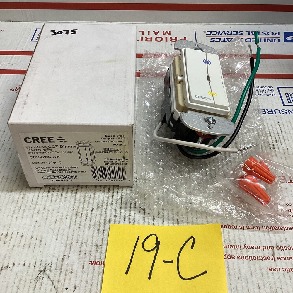 CREE CCD-CWC-WH SmartCast Wireless CCT Dimmer Switch 120-277V, White ED4U #3075
