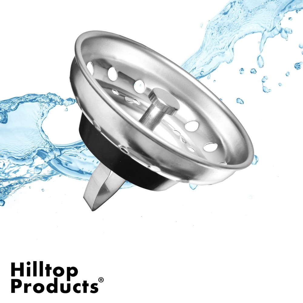 2 Pack - Kitchen Sink Strainer and Stopper Combo Basket Spring Clip Replacement