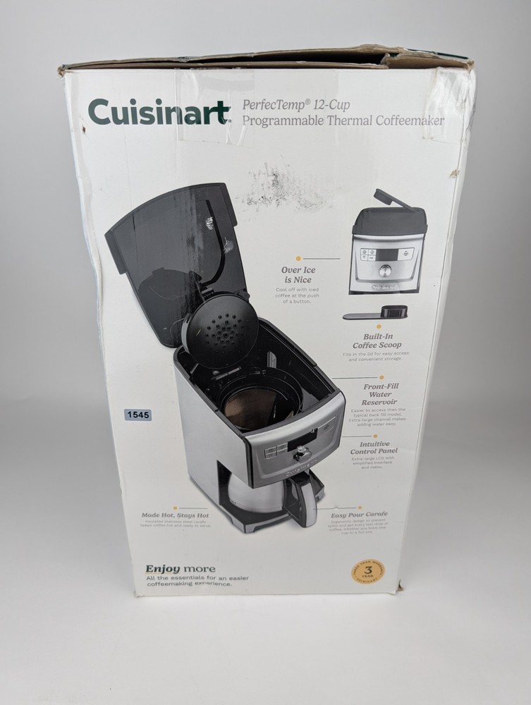 Cuisinart 12 Cup Programmable Thermal Coffeemaker Black/Silver DCC-3700