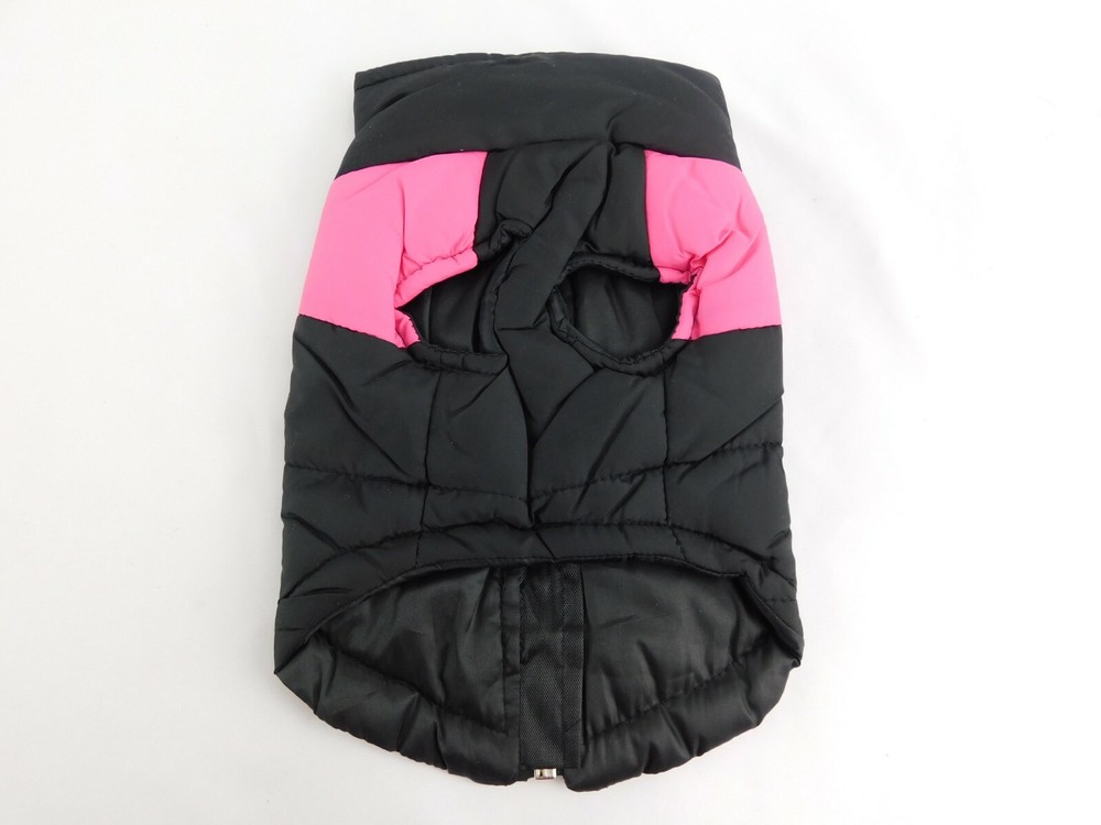 Dog Jacket Black Small Pink Loop Leash Attachment