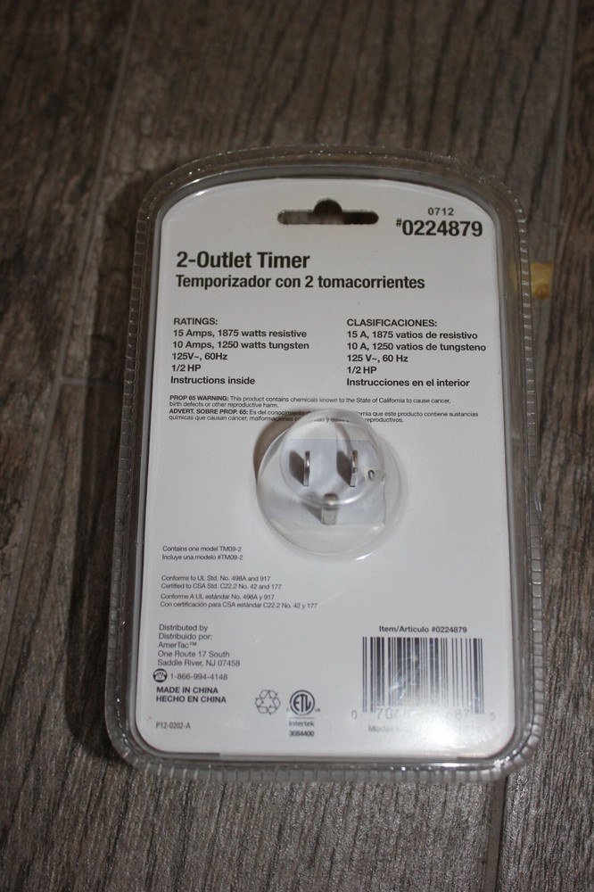 New Utilitech 2-Outlet Timer. Item # 0224879. CFL Compatible.