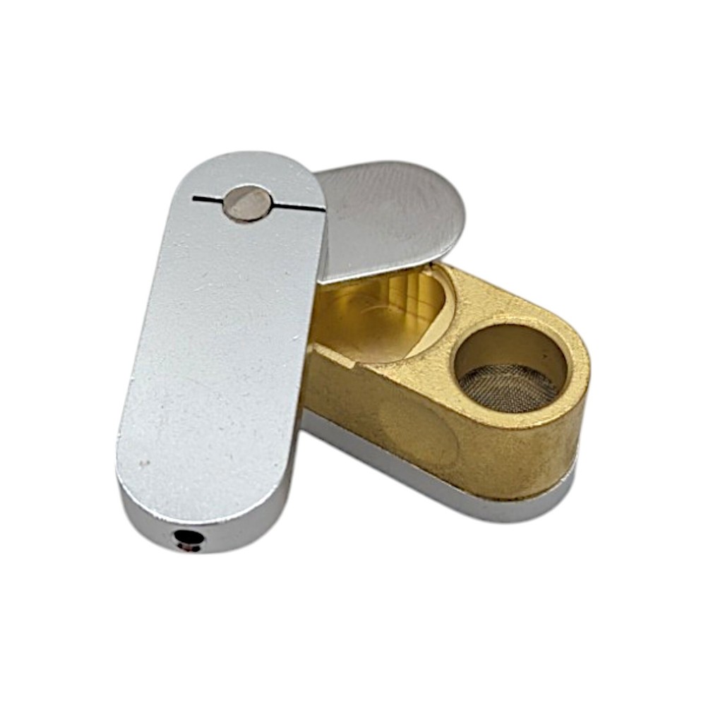 Metal Brass Smoking Pipe Foldable Monkey Pipe Style With Screens