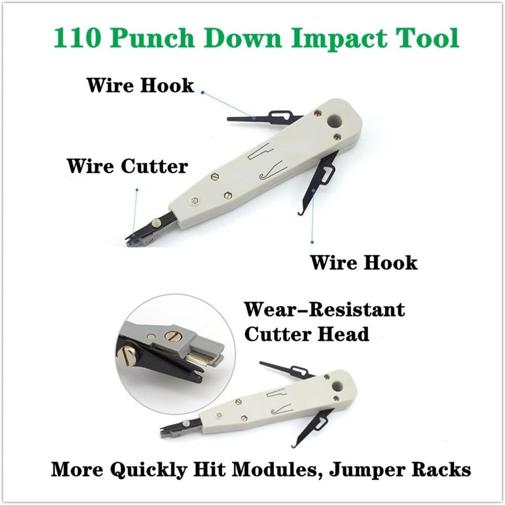 Multi-Functional Ethernet Crimping Kit: 11 Tools for Cat5e & Cat6 Cables