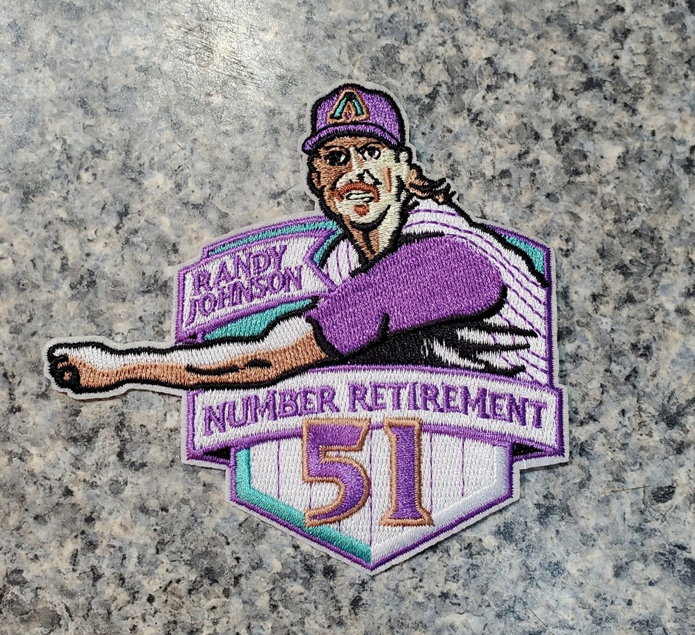 Commemorative Patch Randy Johnson. #51 Diamondbacks. Embroidered. Iron On. 4"x4"