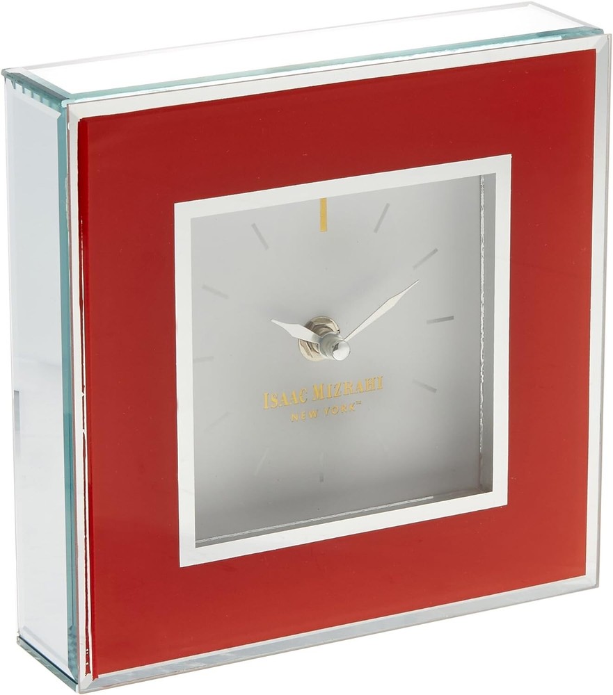 Isaac Mizrahi Square Clock, Orange, 7"