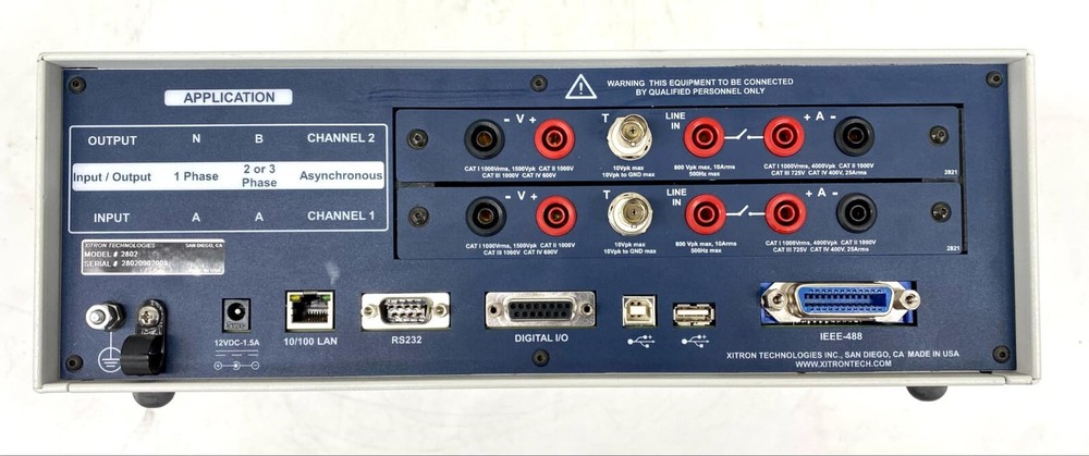 Xitron Technologies 2802 Two Channel Power Analyzer w/ Cables & Agilent 82357B