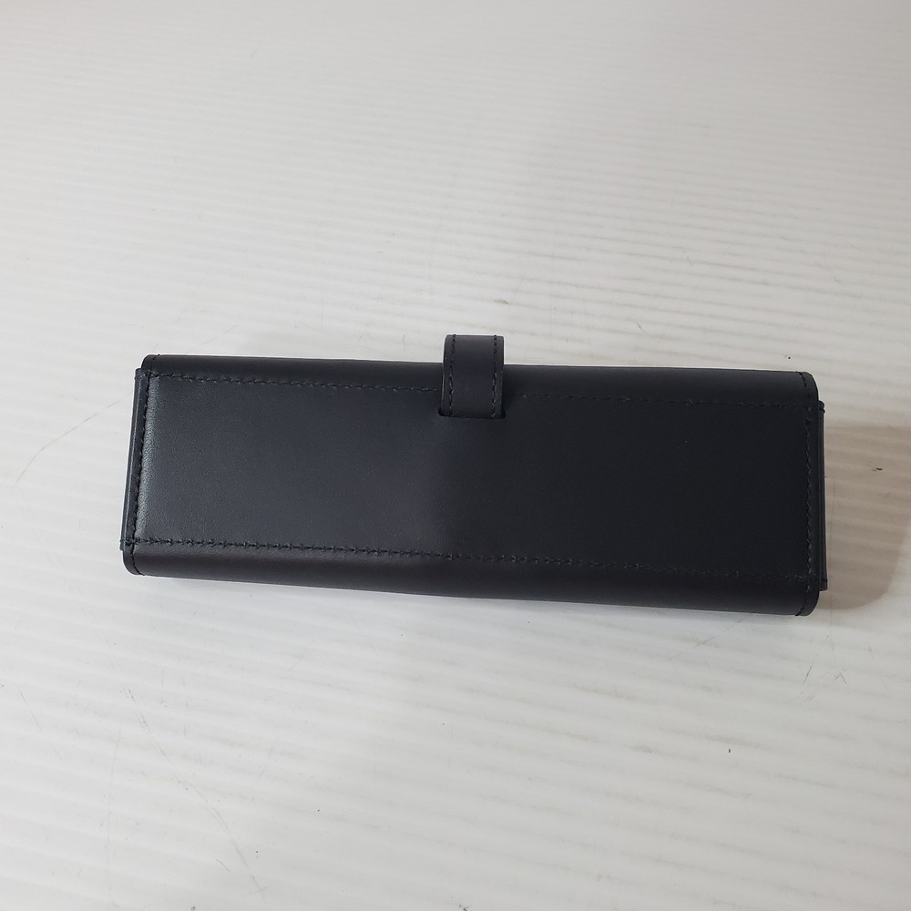 Black Leather Pen Pouch Case Single New In Box Envelope Style