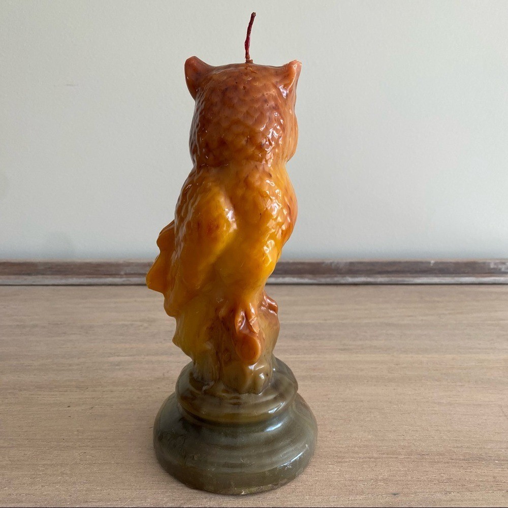 Vintage Owl on Perch Wax Candle