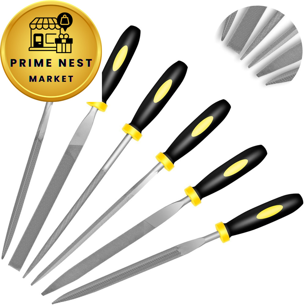 IEGREMAR 6pcs Metal Needle File Set, Mini Hand Sets, Black
