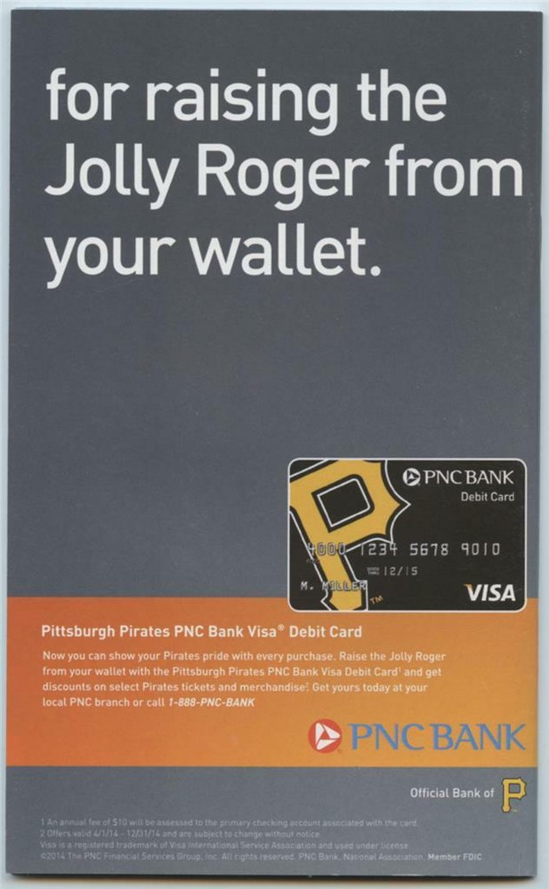 June 2014 Pittsburgh Pirates First Pitch Program MLB Baseball Mets Phillies