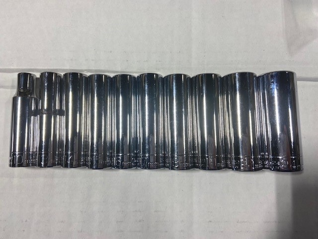 Wright Tool 10 pc 12 Point Deep Metric Socket Set 1/2" Drive  - NEW
