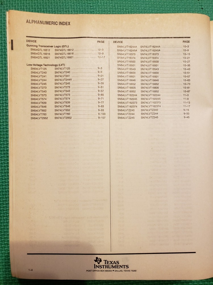 Texas Instrument ABT Advanced BiCMOS Technology Data Book - 1994