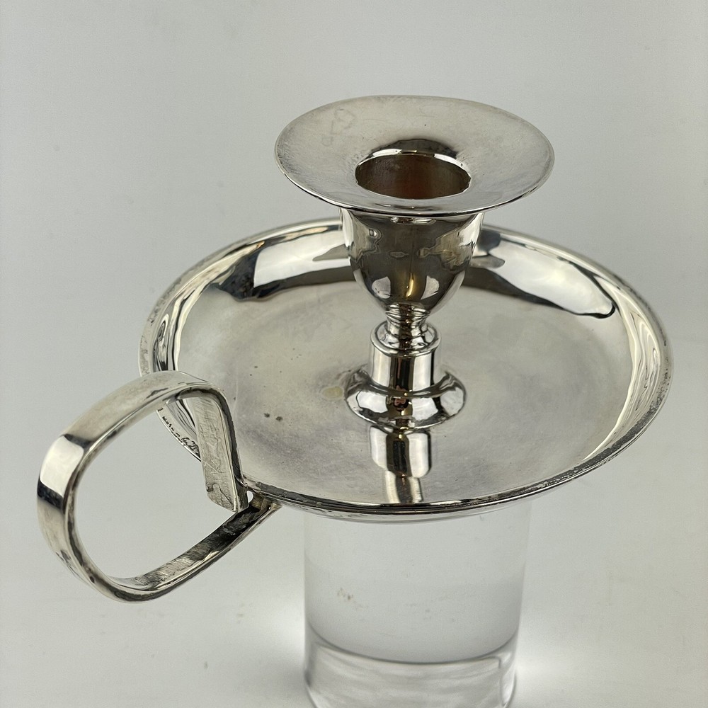 Vintage Solid Sterling Silver Chamberstick Candlestick 15cm
