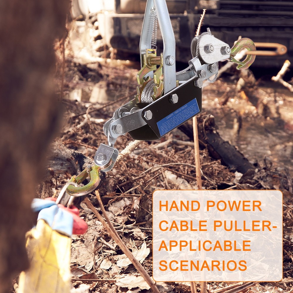 Come Along Winch,2 Ton Winch,Hand Cable Puller with 2 Hooks