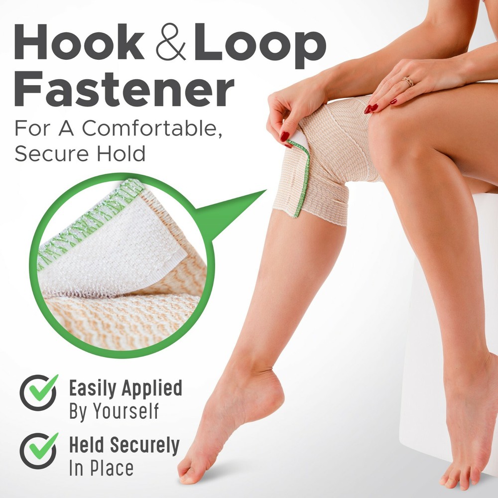 GT 2" (2 Pack) Cotton Elastic Compression Bandages Body Wrap Hook/Loop USA Made