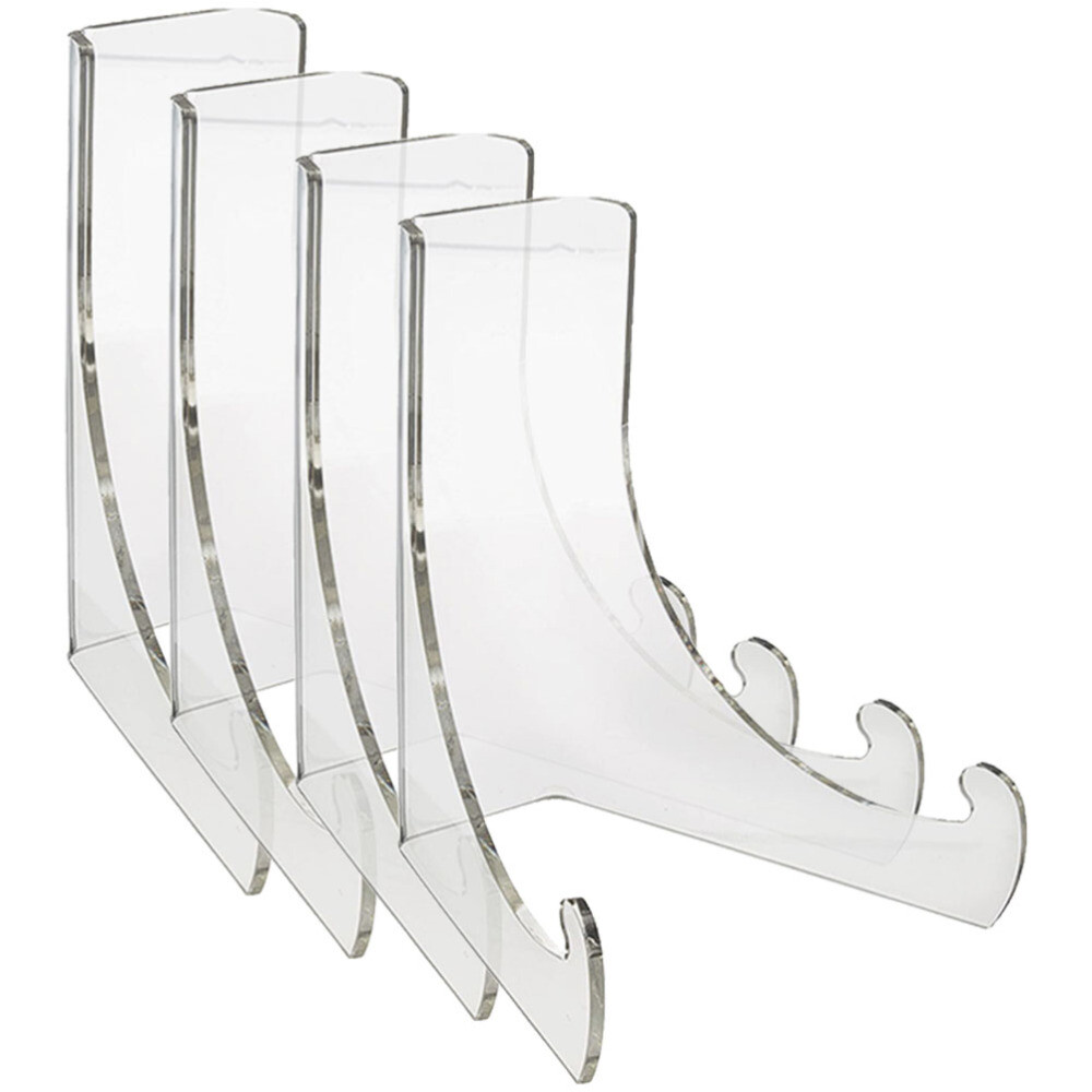 4Pcs Transparent Display Stand Acrylic Picture Frame Easel Desktop