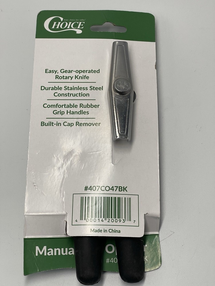2 Pack Choice Manual Can Opener with Black Handle Restaurant Kitchen