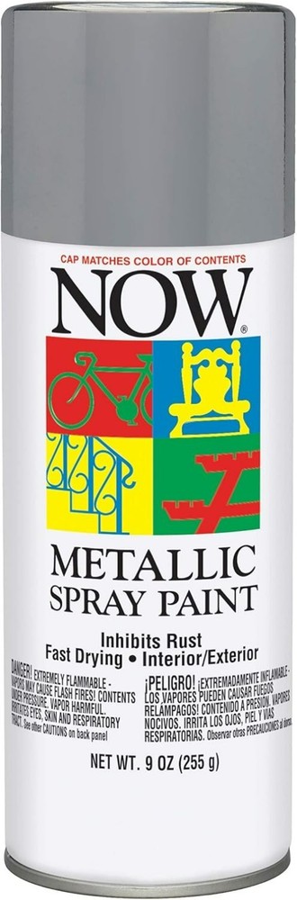 Now Spray Paint, Gloss, Aluminum, 9 oz