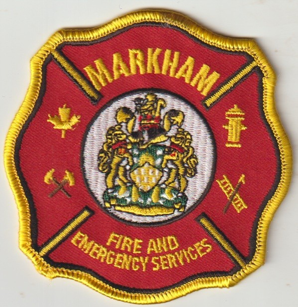 Markham ON Fire and Emergency Services gold edge patch ship from Australia