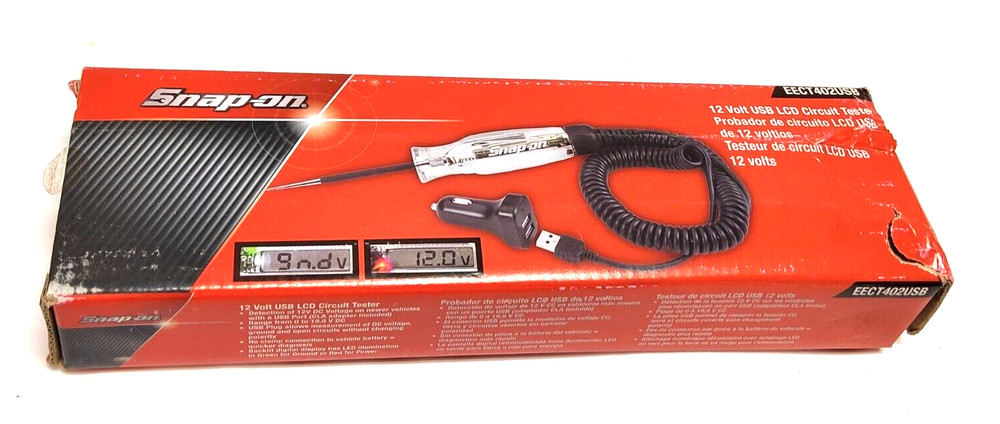 New Snap-on™ EECT402USB 12 V Digital Display Circuit Tester with USB Plug