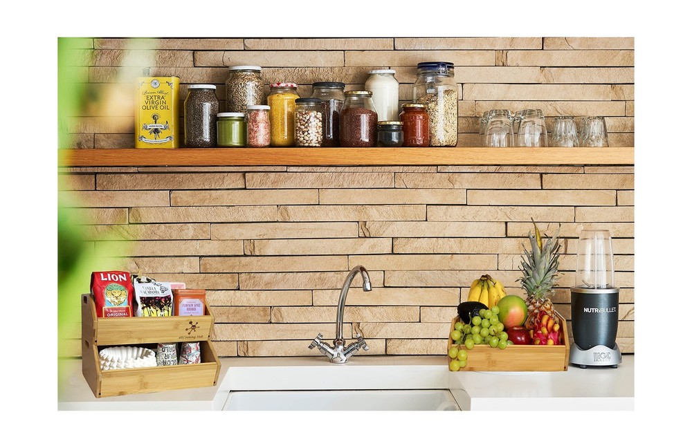 Bamboo Storage Bin - Multipurpose Open Front Stacking Bins for ... FAST USA SHIP