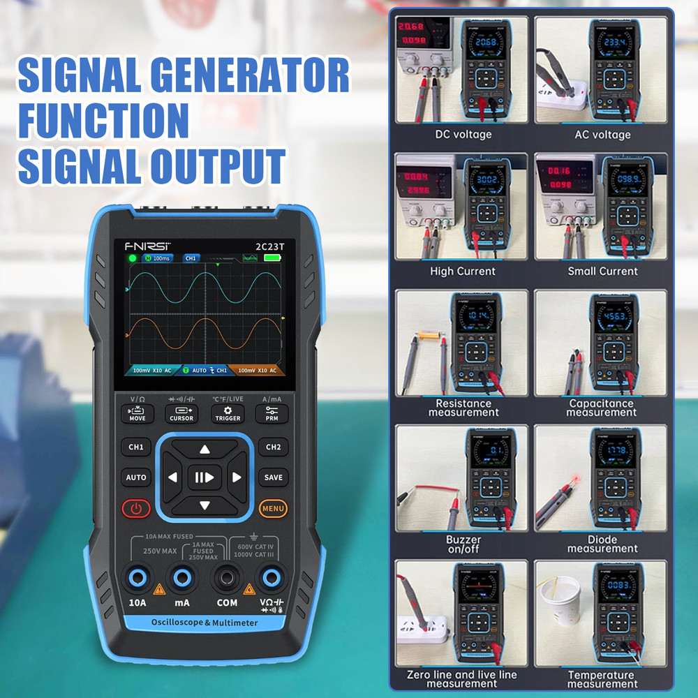 Handheld DualChannel Oscilloscope Digital Multimeter Function Signal Generator