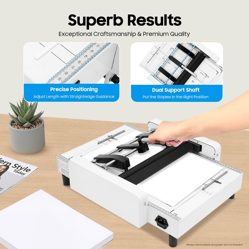 A3 Booklet Folding Binding Machine Paper Stapling Making Book Stapler Office 60W