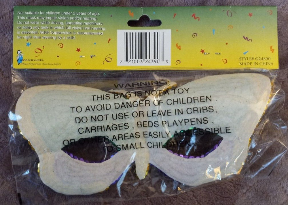 Sequin Mardi Gras Mask One Size